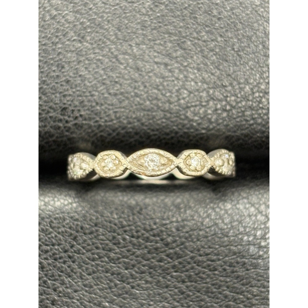 Vintage Sterling Silver Cubic Zirconia Eternity Band Ring Size 6 G17
